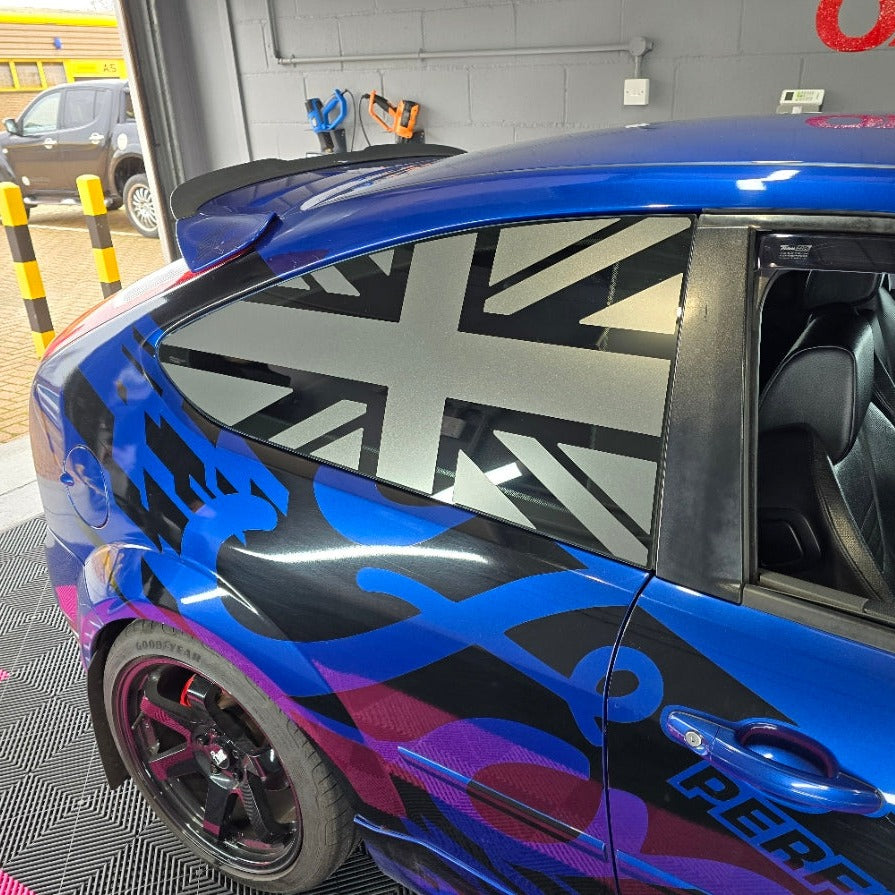 Mk2 & 2.5 Focus Rear 3 Door Union Jack Window Vinyl Decal