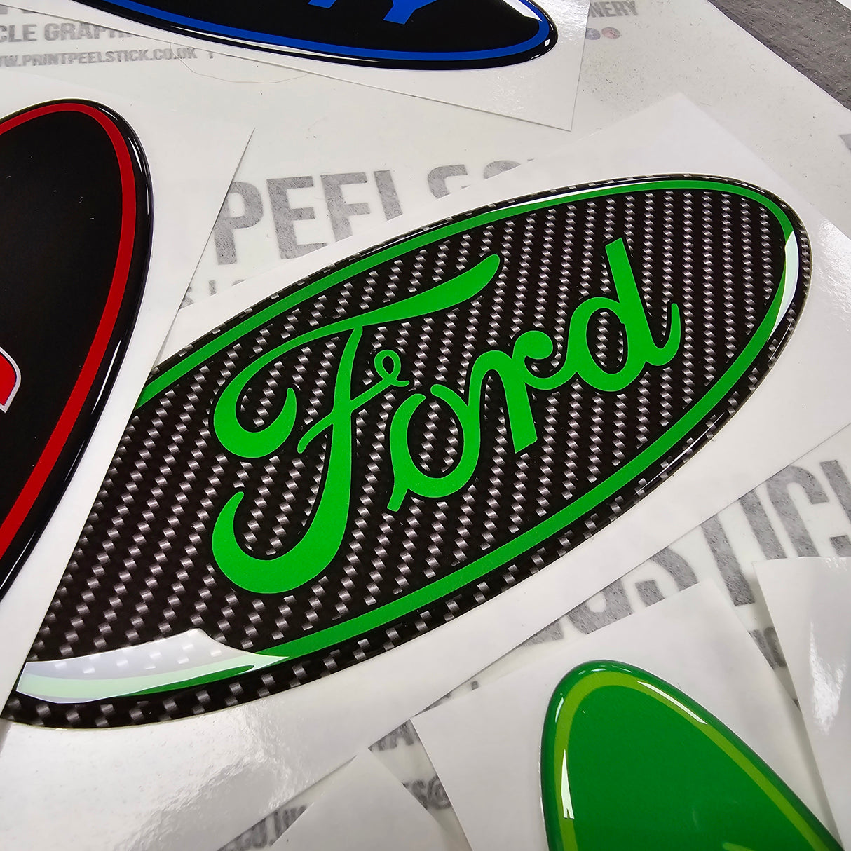 "Oval" Ford Gel Badge Overlays - Mk6 Fiesta (Zetec S & ST Only)