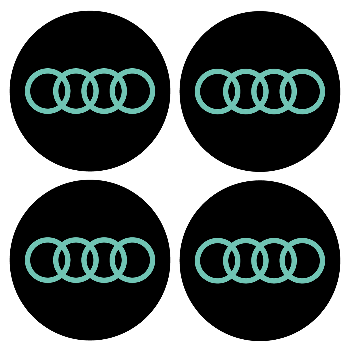 Wheel Centre Cap Gels (Set of 4) - Audi Rings