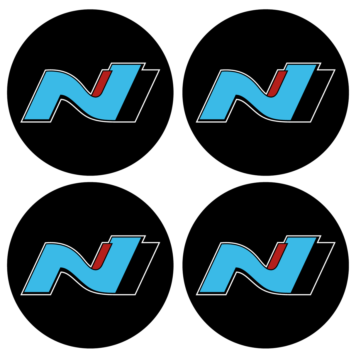 Wheel Centre Cap Gels (Set of 4) - Hyundai "N"