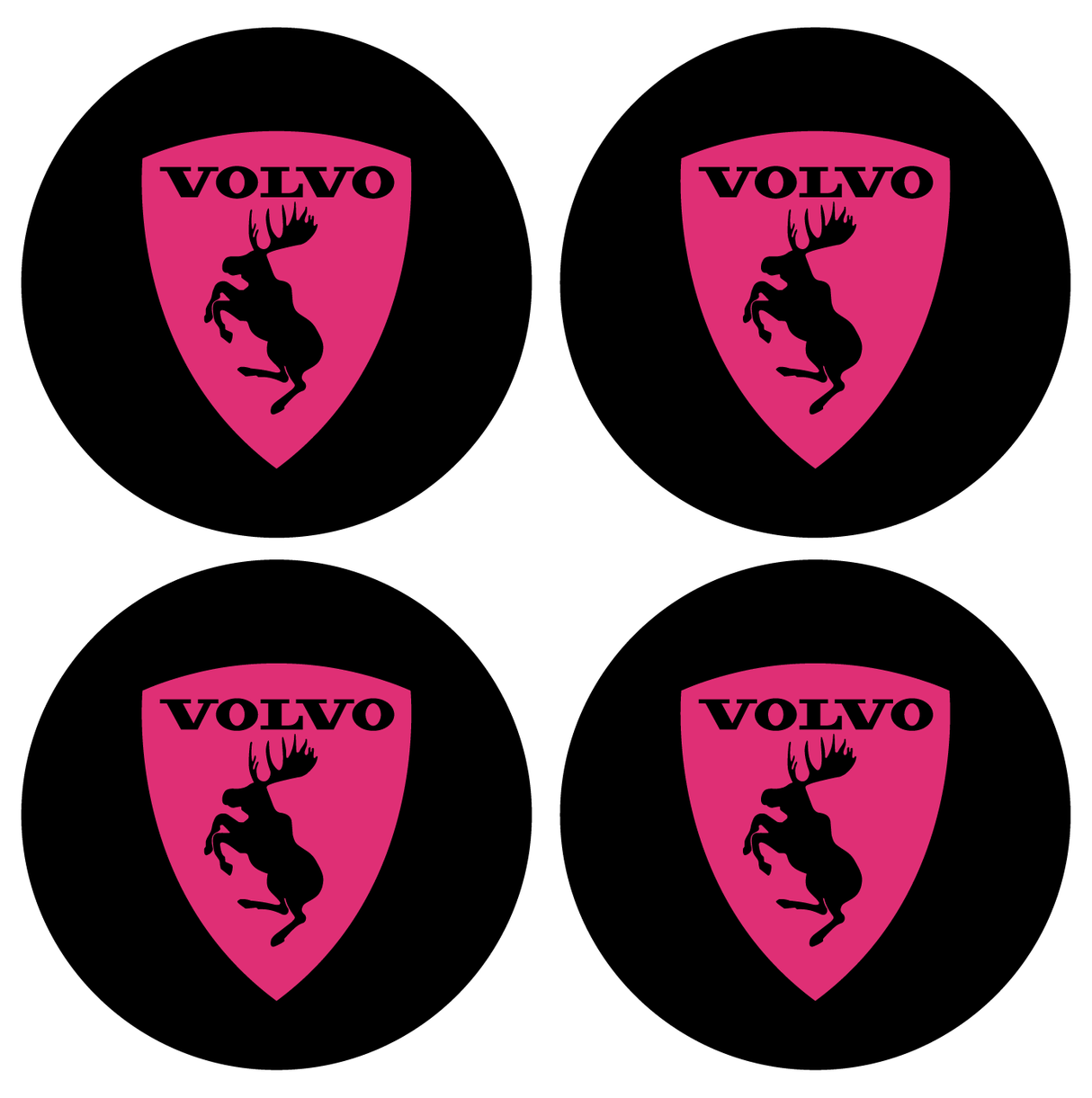 Wheel Centre Cap Gels (Set of 4) - Volvo Prancing Moose