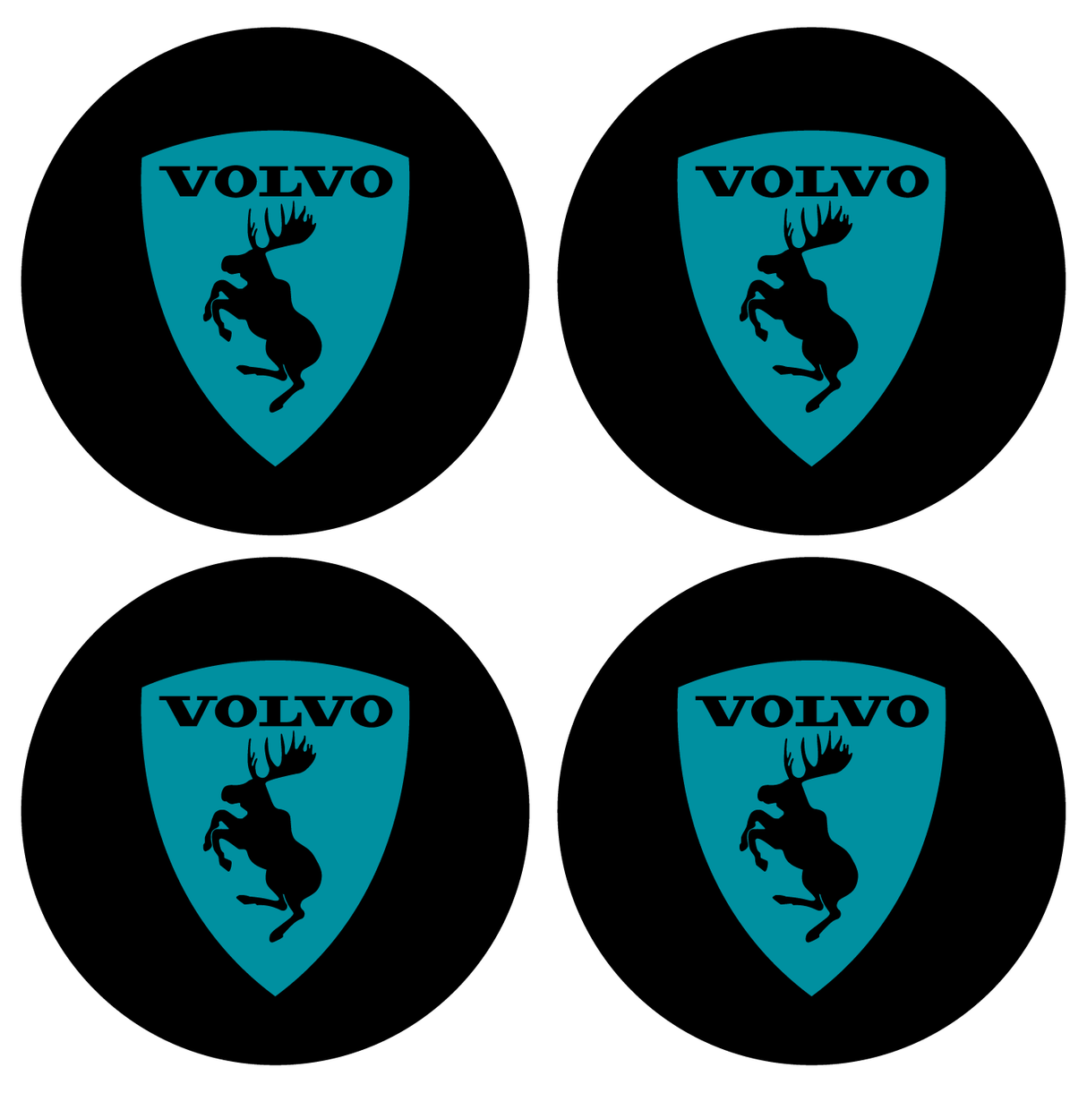 Wheel Centre Cap Gels (Set of 4) - Volvo Prancing Moose