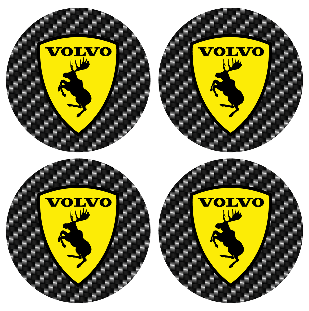 Wheel Centre Cap Gels (Set of 4) - Volvo Prancing Moose