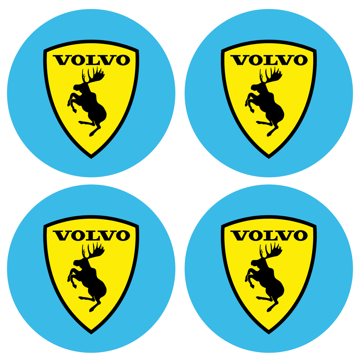 Wheel Centre Cap Gels (Set of 4) - Volvo Prancing Moose