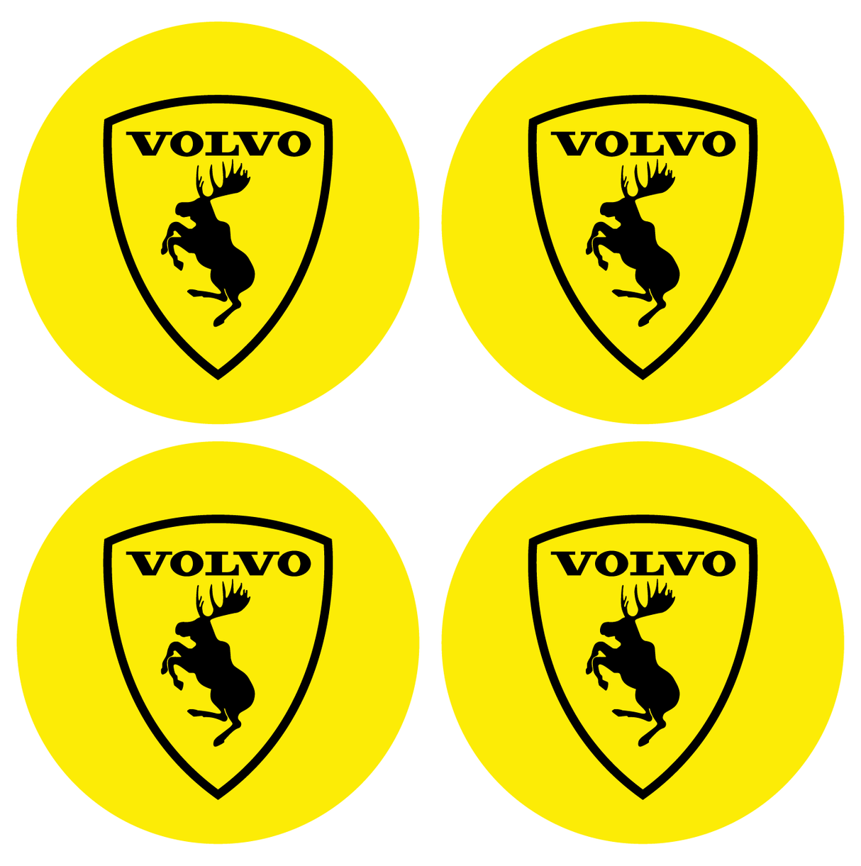 Wheel Centre Cap Gels (Set of 4) - Volvo Prancing Moose