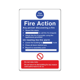 Fire Action Notice for positioning near a telephone operator sign