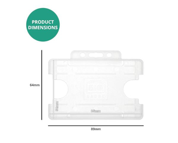 Clear Single-Sided BIOBADGE Open Faced ID Card Holders - Landscape (Pack of 100)