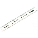 Q-Connect Ruler Shatterproof 300mm Clear (Inches on one side and cm/mm on the other)