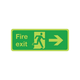 Fire Exit sign arrow right photoluminescent sign