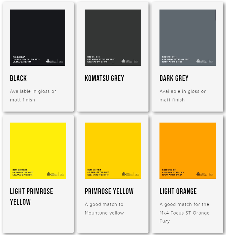 FREE VINYL COLOUR SAMPLES*