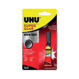 UHU super glue adhesive ultra fast single tube 3g