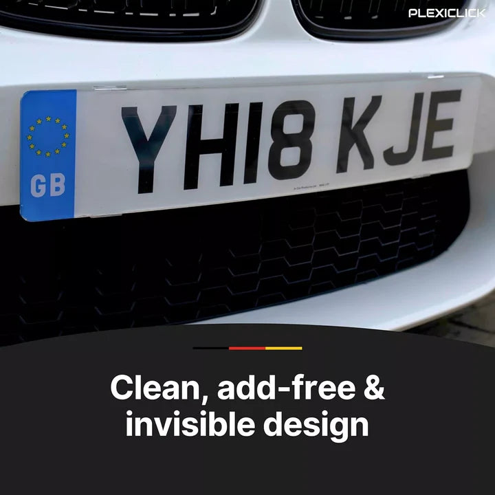 PlexiClick® - Invisible Number Plate Holder Clip