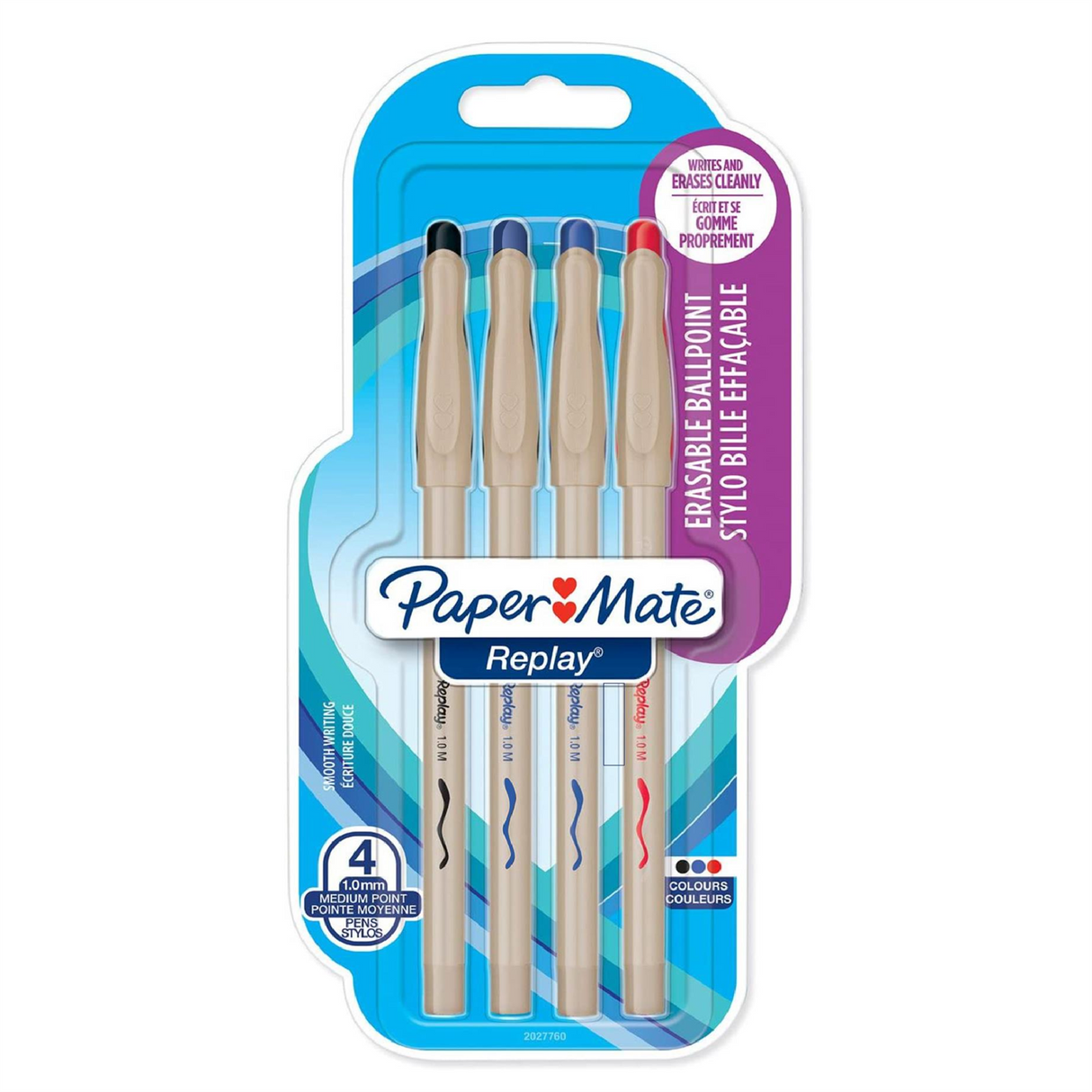 PAPERMATE REPLAY ERASABLE 1.0mm 4PK