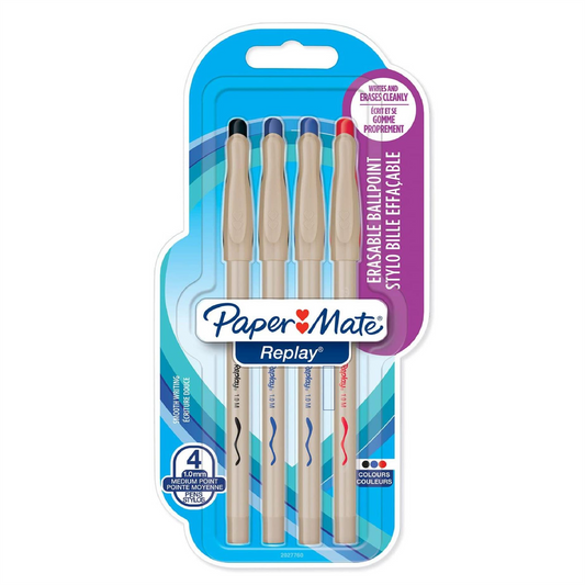 PAPERMATE REPLAY ERASABLE 1.0mm 4PK