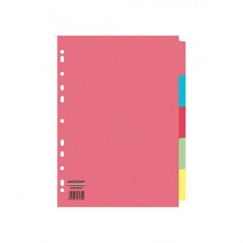 Eastlight Divider 5 Part A4 155gsm Card Assorted Colours