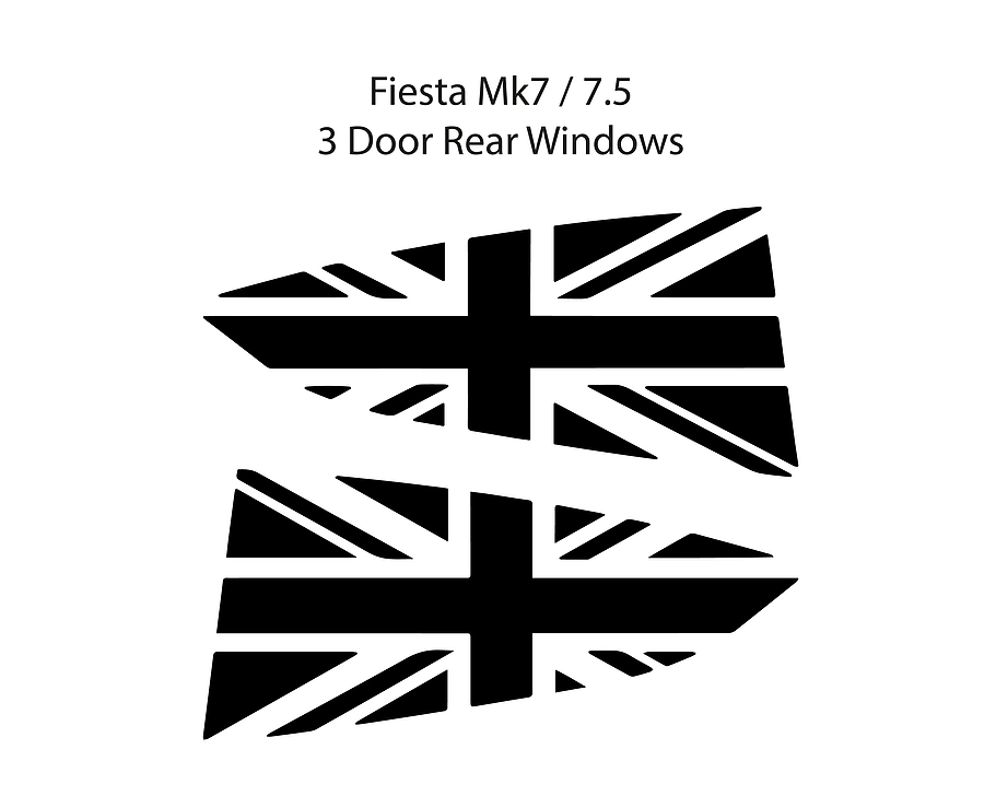 Mk7 / 7.5 Fiesta Union Jack Window Vinyl Decal Set