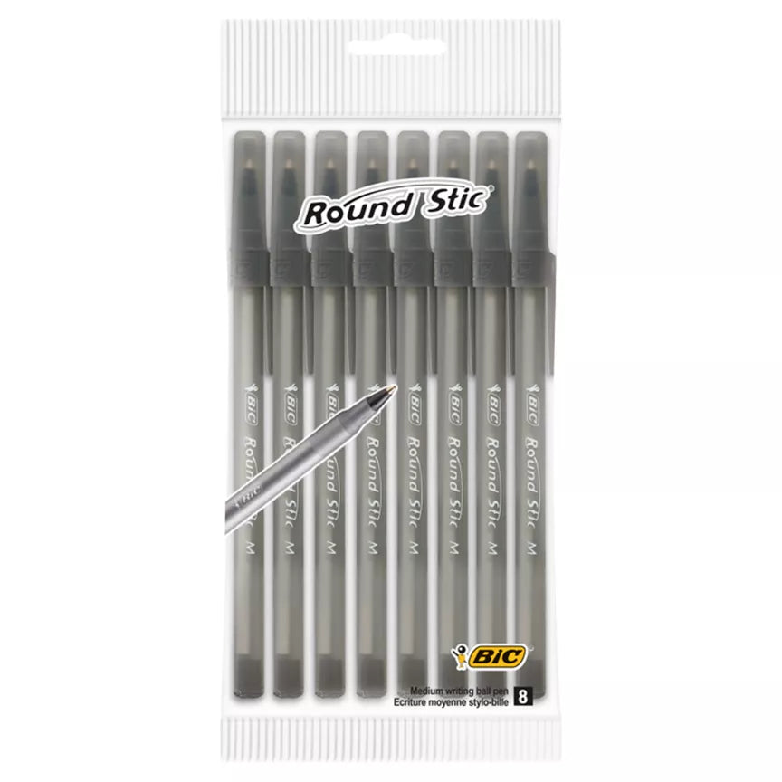 Bic Black Round Stic Ball Pens