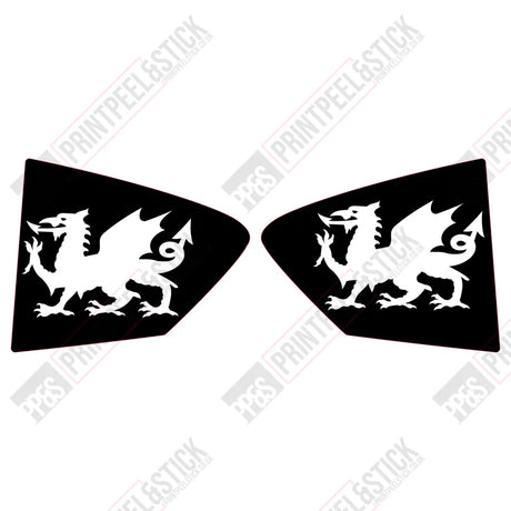 Mk4 Focus Wales Flag Logo Rear Window Decals