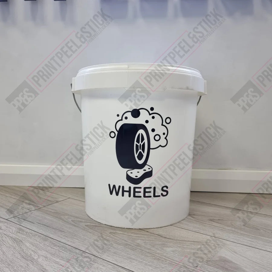 Wash Rinse & Wheels Bucket Stickers Vehicle Cleaning Stickers